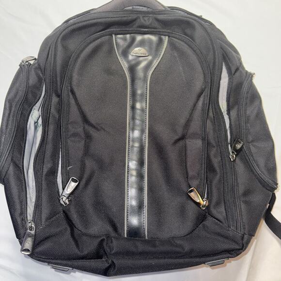 Samsonite Other - Samsonite Black Backpack Laptop Padded Travel 19x14" Carry On Bag 5 Zip